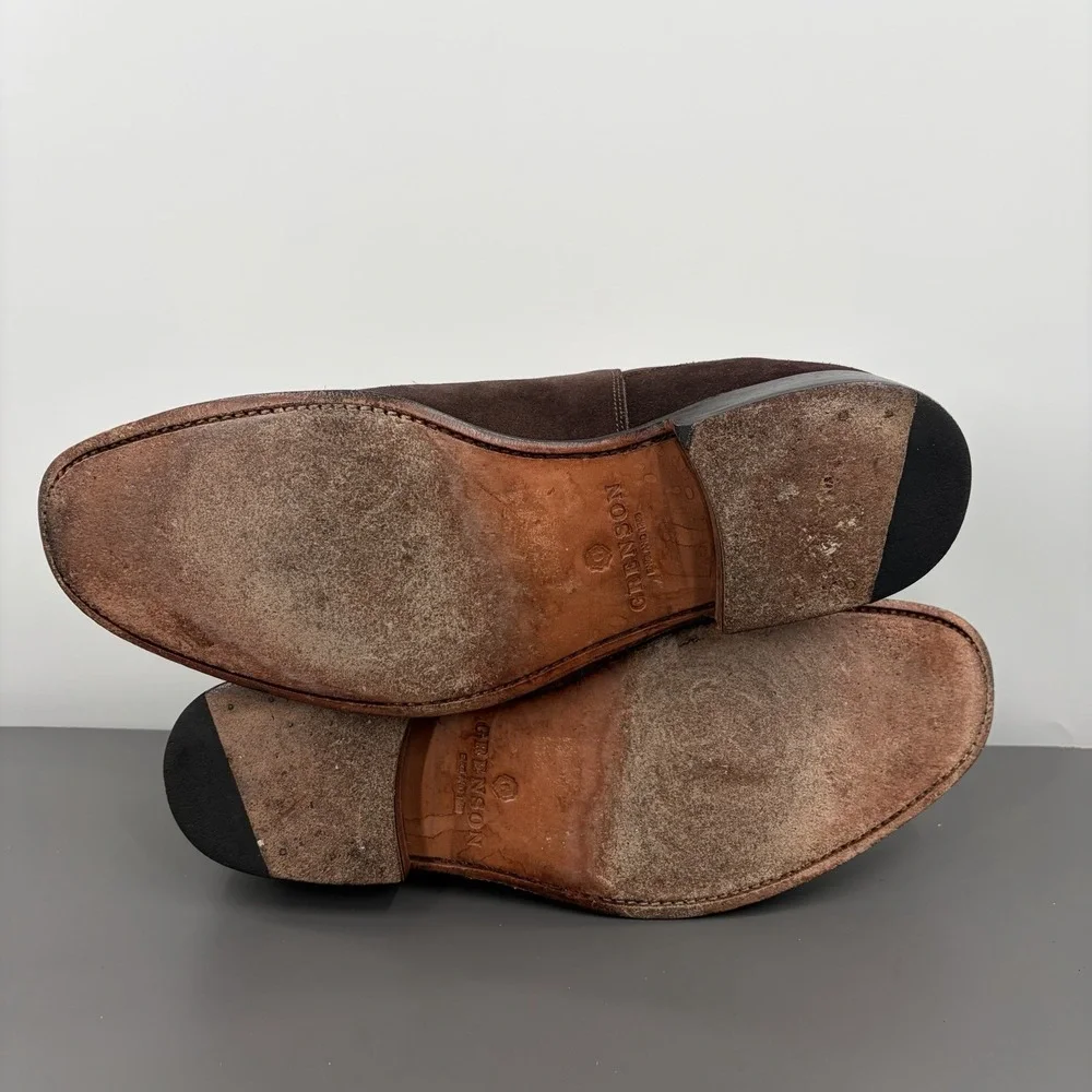 GRENSON Declan Brown Suede Chelsea Boots‎ US Size 9, UK Size 8 F England Dressy